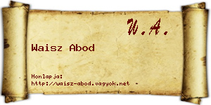 Waisz Abod névjegykártya
